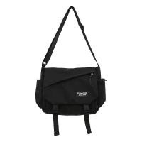 ราคา กระเป๋าสะพายข้าง ผ้าแคนวาส สไตล์มินิมอล สีดำ สำหรับผู้ชายและผู้หญิง (21379020253)