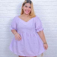 ราคา A200 เสื้อแขนตุ๊กตาลายสก็อต สม็อคหลัง สาวอวบ เสื้อสม็อคสาวอวบ เสื้อแขนบอลลูน (22753764197)