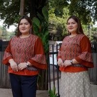 ราคา เสื้อผ้าฝ้ายพิมพ์ลาย อก44 48 เสื้อพื้นเมืองคนอวบอ้วน (22618688739)