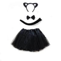 ราคา ชุดชุดเต้นรำเวทีสำหรับเด็กฮาโลวีนงานปาร์ตี้คอสเพลย์ถุงมือที่คาดผมหูแมวสีดำสีขาวสีชมพู (20576058253)