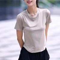 ราคา SBART เสื้อยืดออกกำลังกายกันแดดสำหรับผู้หญิงแขนสั้นเสื้อออกกำลังกายหลวมชุดโยคะระบายอากาศได้ดีแห้งเร็ววิ่งพิลาทิส (22524328656)