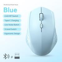 ราคา เมาส์ไร้สาย รุ่น MC105 ไร้เสียงคลิก ชาร์จ Type C สีพาสเทล เมาส์บลูทูธ ใช้ได้ทั้ง 2 4G Bluetooth เชื่อมต่อมือถือ ไอแพด ดำ ขาว ชมพู ฟ้า เขียว คอมพิวเตอร์ โน๊ตบุ้ค wireless mouse (22825352454)