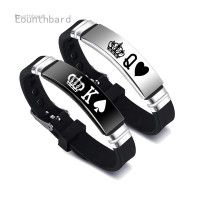 ราคา Eounthbard 2ชิ้น เซ็ตสร้อยข้อมือคู่รักซิลิโคนกีฬาทันสมัยกำไลข้อมือมงกุฎสีขาวดำ Her King His Queen สร้อยข้อมือสแตนเลสของขวัญ สร้อยข้อมือเครื่องราง (12360295320)
