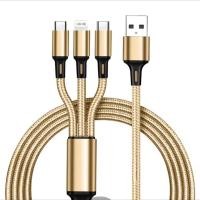 ราคา สายโทรศัพท์มือถือซิงค์อัลลอยไมโคร USB สายชาร์จได้ไว120Wใน 1 สายมีหัวชาร์จให้ถึง 3 หัว สามารถใช้ได้ถึง 3 แบบ พร้อมส่ง (21406932216)