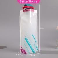 ราคา Better ถุงใส่น้ำดื่มแบบพกพา ขนาด700ml พกสะดวกพับเก็บได้ พร้อมจุกปิดซิลิโคน Foldable Water Bottles (21903172296)