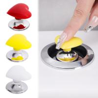 ราคา Love Heart Shaped Colorful Toilet Tank Button Aid Adhesive Plastic Handle Portable Toilet Press Tool (22696295920)