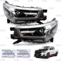 ราคา เสื้อไฟ ไฟหน้า โปรเจคเตอร์ ของแท้ สีโครเมียมใส สำหรับ Toyota Hilux Revo ปี 2020 2021 (20461643526)