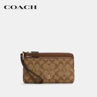 ราคา COACH กระเป๋าสตางค์ผู้หญิงรุ่น Double Zip Wallet In Signature Canvas สีครีม C5576 IME74 (13203706091)