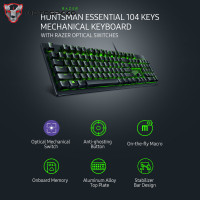 ราคา Razer Huntsman Essential คีย์บอร์ดแบบกลไก104คีย์แบ็คไลท์ RGB คีย์บอร์ดเล่นเกม Razer สวิตช์ไฟสีดำ (7476537388)