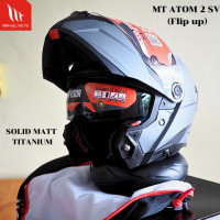 ราคา หมวกกันน็อคยกคาง MT ATOM 2 SV Flip up มีแว่นกันแดดในตัว แว่น2ชั้น รองรับหูฟังบลูทูธ ECE 22 06 (22141668475)
