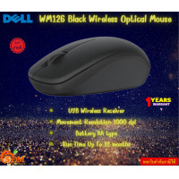 ราคา WIRELESS MOUSE เมาส์ไร้สาย DELL WIRELESS WM126 BLACK DPI 1000 Wireless 2 4GHz รับประกันสินค้า 1ปี (22185287519)