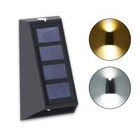 ราคา Vimite LED ไฟโซล่าเซลล์ Solar Garden Light Outdoor Waterproof Automatic Sensor Up Down Lighting Spotlight โคมไฟผนังนอก for House Fence Yard Corridor Stairs Landscape Decoration Warm White (10871020381