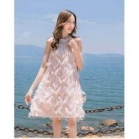 ราคา เดรสแขนกุดขนนกชั้นๆ สวยมาก (22560085882)