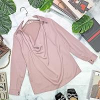 ราคา FEMME ISSUE TOP เสื้อปกเชิ้ตคอถ่วงซาตินแขนยาว สไตล์ทำงาน ฟรีไซส์ สินค้าขายดี (21501809873)