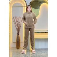 ราคา ชุดกันหนาวผู้หญิง เซ็ตชุดนอนนาโน 2 ชิ้น เสื้อแขนยาวและกางเกงขายาว ผ้าหนา นุ่ม สีพื้นสวย รุ่น TZ9706 (22888001413)