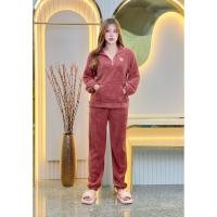 ราคา ชุดกันหนาวผู้หญิง เซ็ตชุดนอนนาโน 2 ชิ้น เสื้อแขนยาวและกางเกงขายาว ผ้าหนา นุ่ม สีพื้นสวย รุ่น TZ9706 (22888001417)