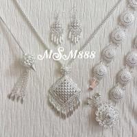 ราคา เครื่องประดับชุดไทยเป็นชุด เครื่องประดับชุดไทยสีเงินขาว ชุดเซ็ท 4 ชิ้น รุ่น CF002 (21435651074)