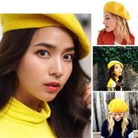 ราคา หมวกเบเร่ต์ beret ผู้ใหญ่ สต็อคไทย หมวกเบเร่ต์สีพื้นสไตล์ฝรั่งเศสฤดูใบไม้ผลิและฤดูหนาวสําหรับสตรี (875792979)