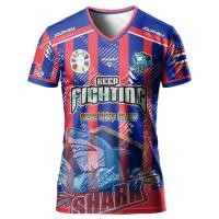 ราคา เสื้อยืด oversize เสื้อกีฬาแฟชั่นพิมพ์ลาย ฉลาม คอวี ใส่เล่น เที่ยว วิ่ง ออกกำลังกาย ผ้าไมโครสปอร์ต เบาสบายระบายอากาศ พิมพ์ลายทั้งตัว เสื้อฟุตบอลยูโร (22155919355)