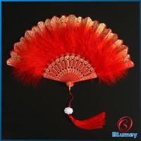 ราคา Blumey พัดจีนขนนกแต่งการเพนท์ลายไทยสีทอง พัดเต้นรํา สไตล์โลลิต้า พัดจีนขนนก มี 4 สี Feather Fan (22617629627)