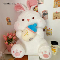 ราคา TroubleMaker ขวดตุ๊กตาหนานุ่มกระต่ายสีขาวขนาดใหญ่ Kado Bayi ผ้าระบายความร้อนตุ๊กตากระต่ายน่ารักนอนตุ๊กตา (22205632543)