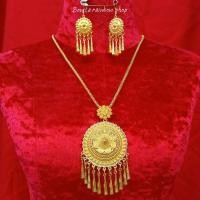 ราคา เครื่องประดับชุดไทย สร้อยคอพร้อมต่างหู สีเงินขาว สีทอง สีรมดำ สินค้ามีพร้อมส่ง (21994470879)