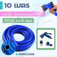 ราคา สายยางสีฟ้า นวัตกรรม ญี่ปุ่น ขนาด 3 4นิ้ว 6หุน 10 20 30เมตรสาย 3ชั้น ป้องกันแสงและตะใคร่น้ำ ผลิตจาก PVC ใหม่ 100 (22664721543)