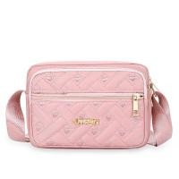 ราคา กระเป๋าสะพายข้าง สำหรับผู้หญิง ปักลายหัวใจ ผ้าไนลอน ซิปสีทอง มีให้เลือก 6 สี (22269525396)