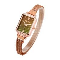 ราคา QIAONAIL Sawu นาฬิกาข้อมือแฟชั่นผู้หญิงนาฬิกาควอตซ์ทรงสี่เหลี่ยมสายแม่เหล็กหน้าปัดสีเขียวหน้าปัดทองคำสีกุหลาบเรียบง่าย (22548417695)