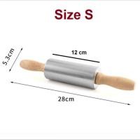 ราคา ไม้นวดแป้งสแตนเลสแท้304 ด้ามจับไม้ ที่นวดแป้ง ไม้นวดแป้ง ไม้คลึงแป้ง (15313327582)