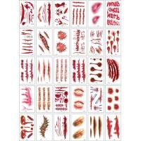 ราคา scars halloween tattoo stickers Funny horror scar sticker Waterproof Realistic Tattoo Sticker (16008422283)