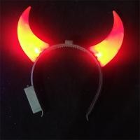 ราคา Light up LED devil horns headband Unique Glowing devil headwear Flashing LED costume headbands for Party accessories (22567326420)