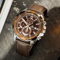 ราคา Casio นาฬิกาแฟชั่นผู้ชาย EFR 539L 1A สแตนเลสสตีลควอตซ์ขนาดใหญ่กันน้ํา 100 M สายหนัง (16932658887)