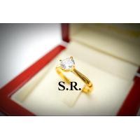 ราคา S R แหวนทองแต่งงานหมั้น น้ำหนักเพรช 0 50 ตัง เพชรน้ำ100 ขาวสวยไฟดี พร้อมใบรับรองสินค้า เคลือบทองคำแท้100 (21889610890)