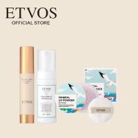 ราคา Etvos Love Sea Set Mineral Inner Treatment Base Lavender Beige and Mineral UV Powder PALE LAVENDER with Foam (22897984159)