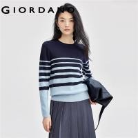 ราคา GIORDANO Women Sweaters Buttons Shoulder Stripe Sweaters Crewneck Smooth Soft Warm Simple Fashion Casual Sweaters 18354918 (22556178104)