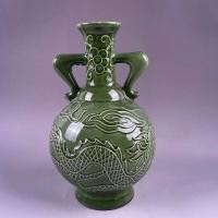 ราคา แจกันพอซเลนของเก่าโบราณ Amphora ลายมังกรเคลือบสีเขียวชุดของขวัญเมืองเก่าตกแต่งบ้านย้อนยุค (21633575101)