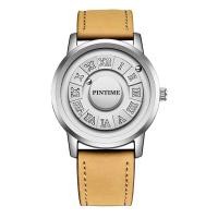 ราคา Magnetic Levitation Mens Quartz Watch Creative ดีไซน์ Small Batch สีดำ Technology No Frame หนัง สายคล้อง Pin Buckle Dial (22463821971)