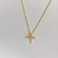 ราคา ไม้กางเขนชุบเงินแท้ 14K สร้อยคอทองคำผู้หญิงการออกแบบเฉพาะกลุ่มจี้อารมณ์หรูหราเบาๆโซ่กระดูกไหปลาร้าที่สวยงามสูงสำหรับผู้หญิง (22169144373)