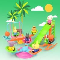 ราคา Peppa Pig Playset peppa pig ตุ๊กตา เครื่องบิน เฮาส์ วิลล่า ชิงช้าสวรรค์ บัส รถสปอร์ต (22964667125)
