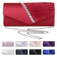 ราคา B4Ladies Diamond Ruffle Prom Bridal Evening Envelope Clutch Bag LY6682 red (22638972225)
