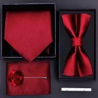 ราคา ชุด5ชิ้นสีแดงไวน์สำหรับผู้ชายงานแต่งงานเจ้าบ่าวผูกโบว์ผ้าพันคอสี่เหลี่ยมที่หนีบเน็คไทของขวัญวันเกิดวันวาเลนไทน์ระดับไฮเอนด์ (21373847119)