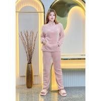 ราคา ชุดกันหนาวผู้หญิง เซ็ตชุดนอนนาโน 2 ชิ้น เสื้อแขนยาวและกางเกงขายาว ผ้าหนา นุ่ม สีพื้นสวย รุ่น TZ9706 (22888001416)