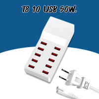 ราคา ปลั๊กไฟ รางปลั๊ก สถานีชาร์จ ชาร์จเร็ว 10 Port USB Charger HUB 50W 10 Port TYPE C Charger HUB 72W ส่งจากกทม (22798378824)