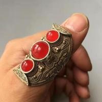 ราคา แหวนนิ้วโป้งเงินทิเบตเพื่อของปลอมของโบราณแหวนอัญมณีแบบซ้อนกันโบราณสไตล์เรโทรสไตล์ประจำชาติ (13353454953)