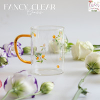 ราคา Violet Flamingo แก้วใสมีหูจับ Fancy Clear Mug แก้วใสใส่น้ำร้อนน้ำเย็นได้ ลายเลมอน ลายดอกไม้ (22904884250)