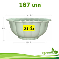 ราคา กระถาง อ่างเลี้ยงปลา อ่างบัว อ่างบัวจีบ 20 21 นิ้ว สีน้ำตาล สีโอ๊ค (22865526968)