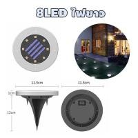 ราคา ไฟปักสนาม ไฟปักทรงกลม 8LED โคมไฟตกแต่งสนามหญ้า ไฟ LED ไฟ Solar Cell ฝังพื้นไฟโซล่าเซลล์ ไฟตกแต่งสวน (22923481258)