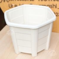 ราคา กระถางพลาสติก ขนาด 12 นิ้ว ทรงหกเหลี่ยม สีครีม (22926359822)