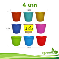 ราคา กระถาง กระถางต้นไม้ กระถางพลาสติก เบอร์ 4 นิ้ว สีเขียว สีอิฐ สีแดง สีชมพู สีฟ้า Bundle 50 ใบ (22699268613)